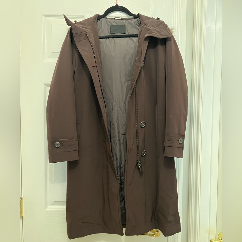 PRADA trench coat with fur lined collar. New without tags